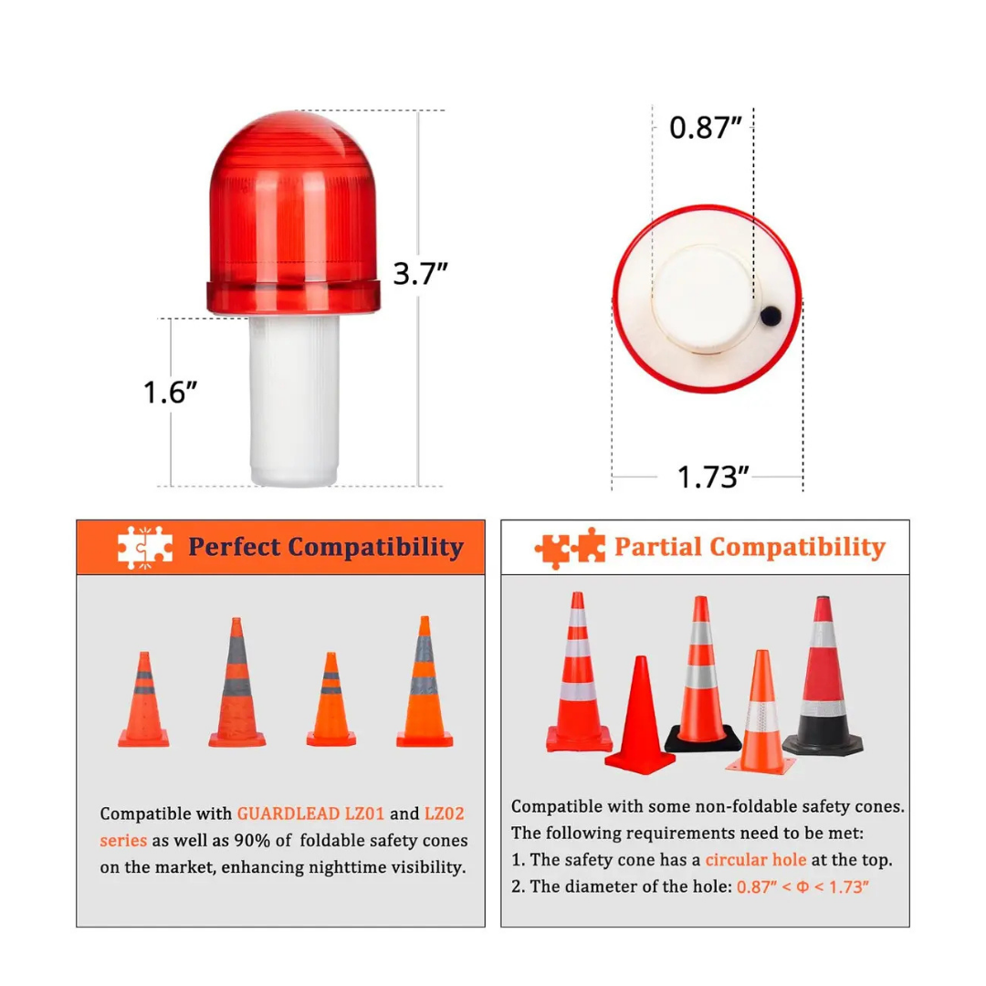 LUZ LED DE EMERGENCIA PARA CONO DE SEGURIDAD CON 2 BATERÍAS