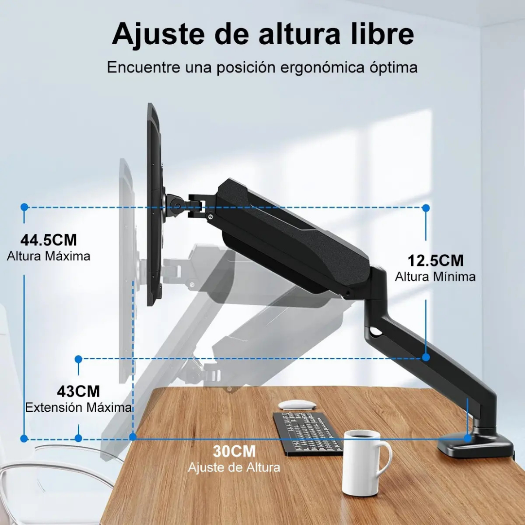 SOPORTE MONITOR ESCRITORIO 17" A 32" CON BRAZO ARTICULADO