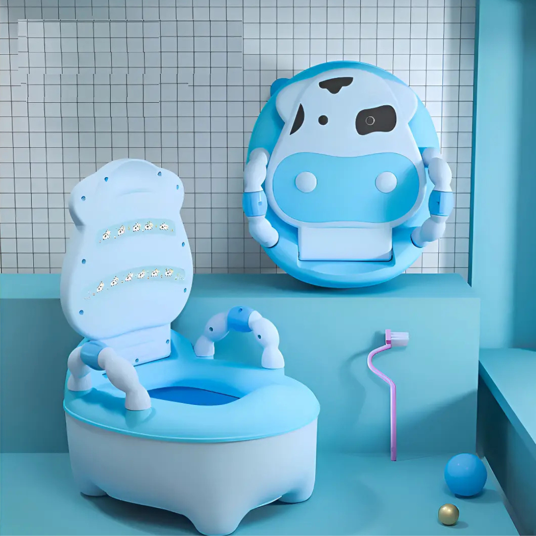 PELELA BACINICA BAÑO INFANTIL PARA NIÑOS VAQUITA COLOR AZUL