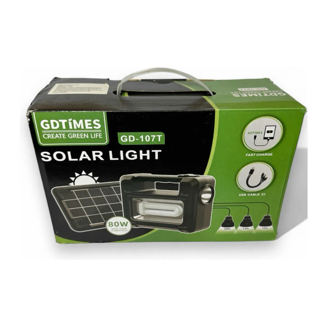 KIT DE ILUMINACIÓN SOLAR DE EMERGENCIA 80W CON 3 AMPOLLETAS