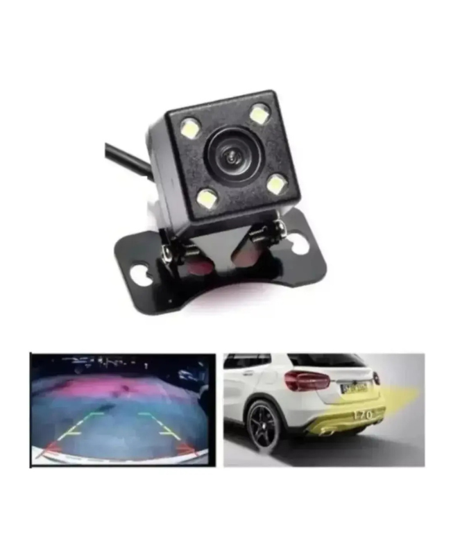 CÁMARA DE REVERSA UNIVERSAL 4 LED CON VISIÓN NOCTURNA IMPERMEABLE PARA AUTO
