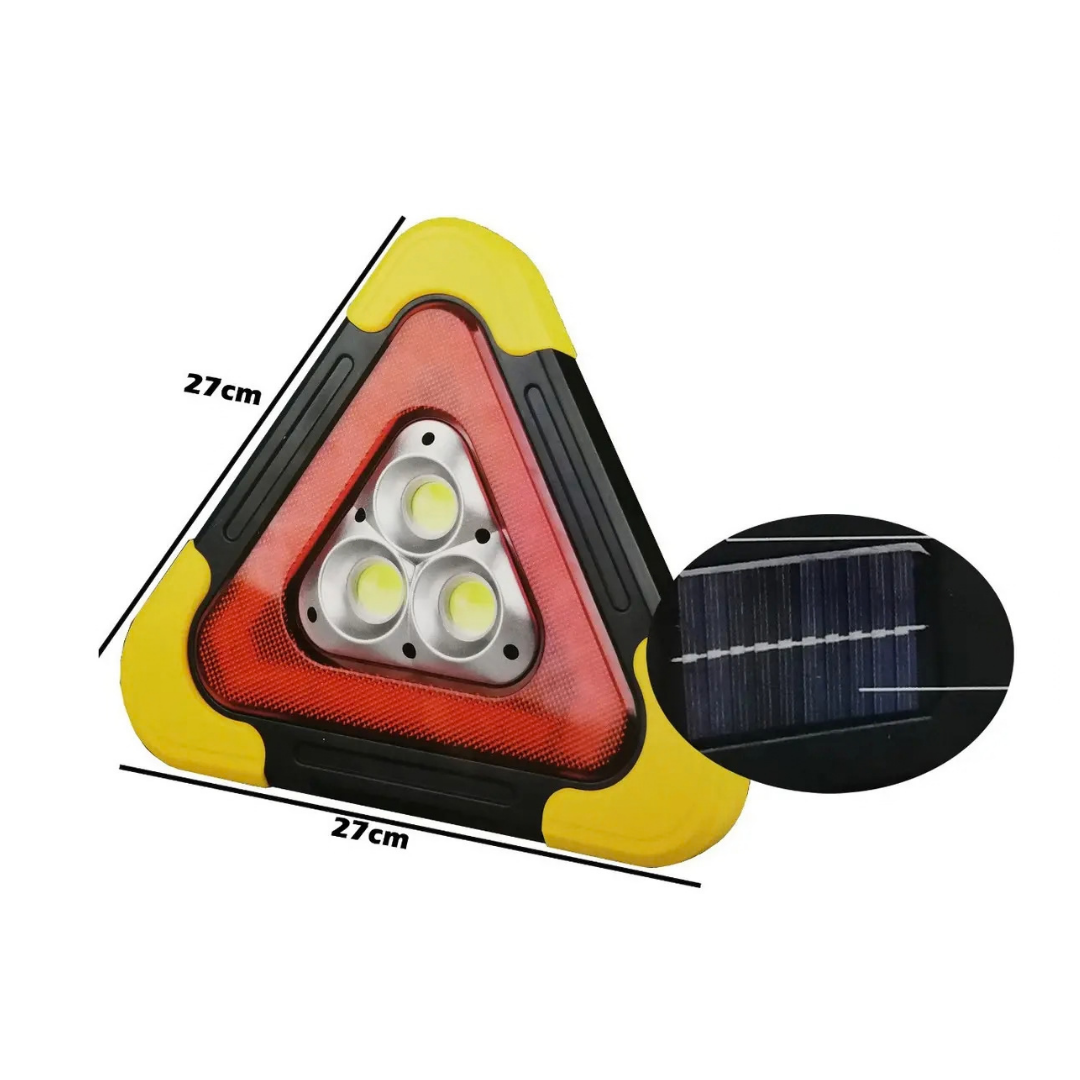 TRIÁNGULO DE EMERGENCIA HURRY BOLT HB7709 LED RECARGABLE SOLAR ROJO IP44