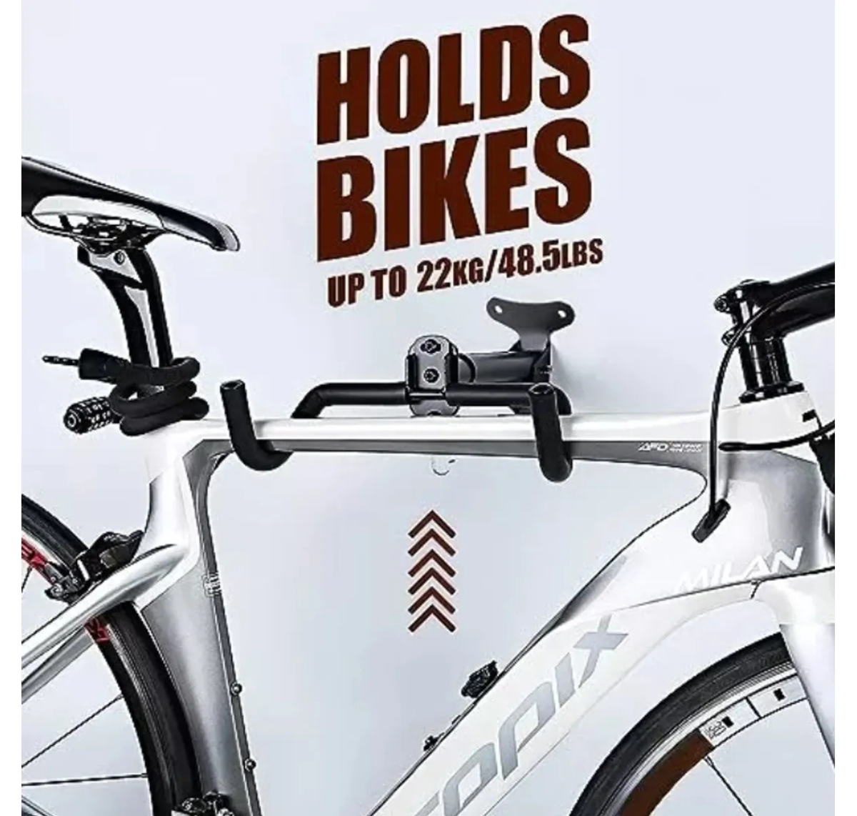 PORTA BICICLETA DE PARED PLEGABLE - SOPORTE METÁLICO PARA MURALLA