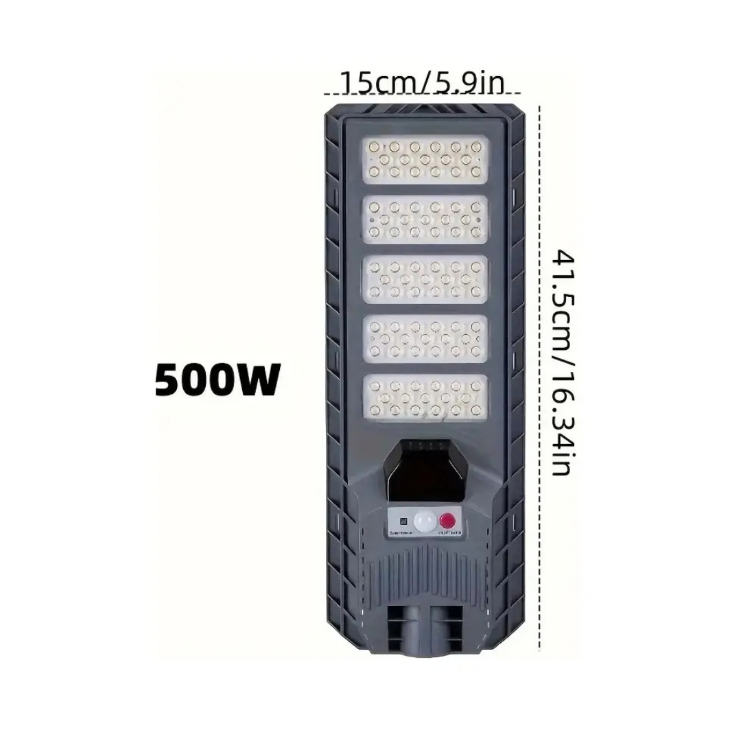 PACK 2 FOCOS SOLARES 500W RECARGABLES IP65 CON SENSOR DE MOVIMIENTO Y CONTROL REMOTO