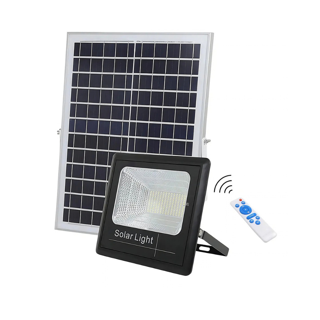 FOCO SOLAR 500W CON PANEL Y CONTROL REMOTO PARA EXTERIORES
