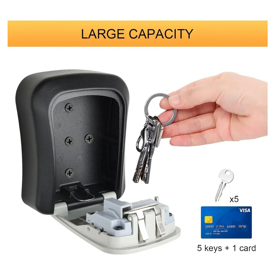 CAJA DE SEGURIDAD PARA LLAVES CON CLAVE NUMÉRICA -NEGRO/GRIS
