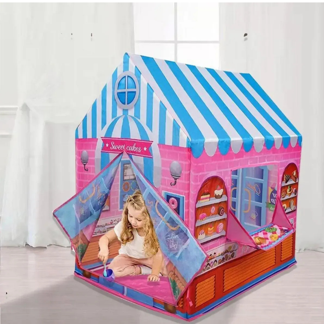 CARPA INFANTIL PLEGABLE CASA DE DULCES PARA NIÑAS Y NIÑOS