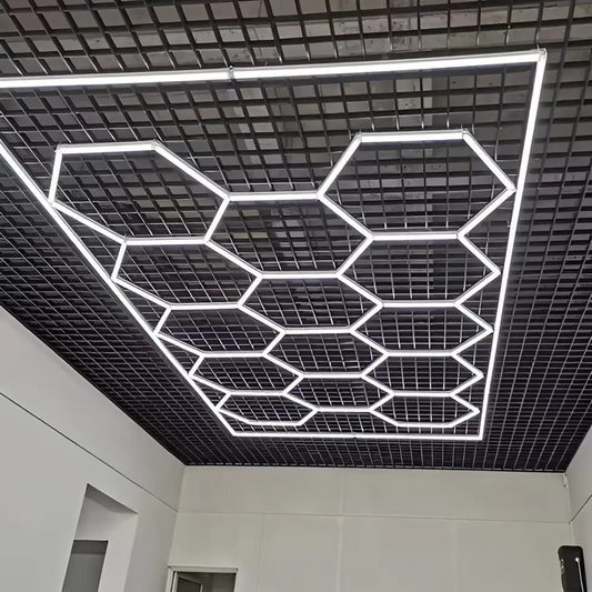 LÁMPARA LED HEXAGONAL DE TECHO NOVA 14 Módulos 6500K 220V