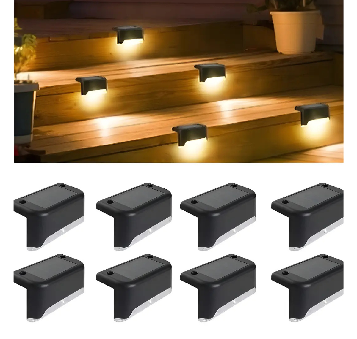 SET DE 8 FOCOS SOLARES LED PARA ESCALERAS