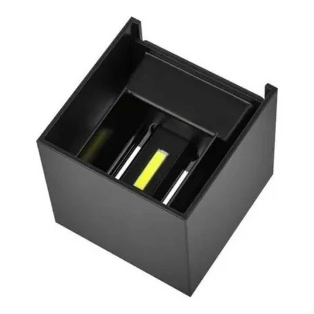 LUZ FOCO APLIQUE PARA PARED LED EXTERIOR -NEGRO