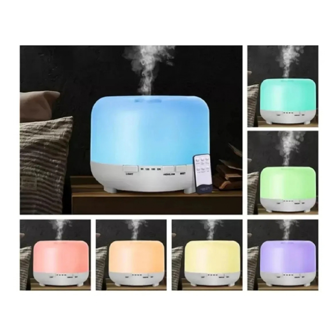 HUMIDIFICADOR ULTRASÓNICO DIFUSOR DE AROMA 500 ml BLANCO