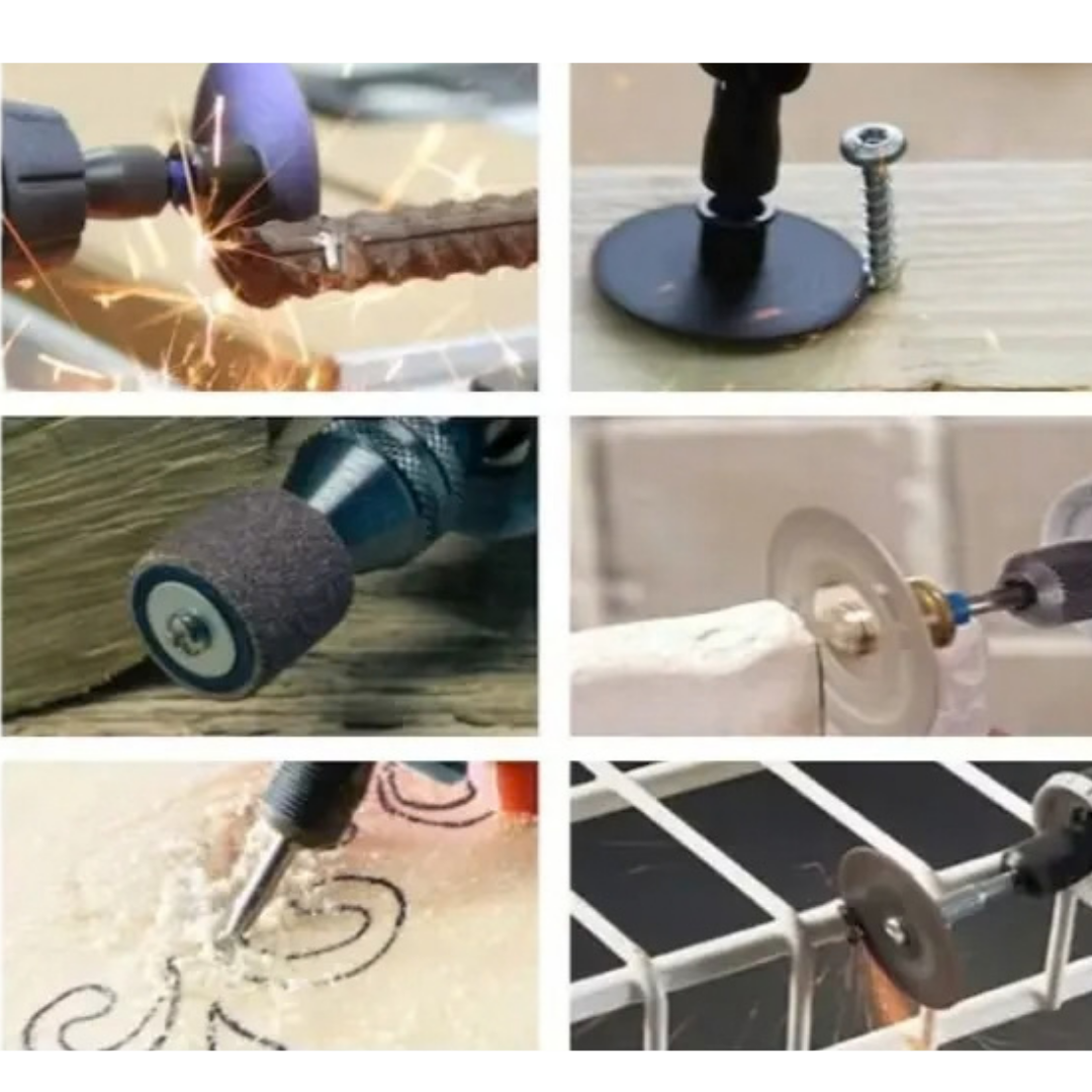 KIT MINITORNO TASBEL 211 PIEZAS CON MANDRIL TIPO DREMEL Y MALETÍN
