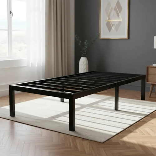 BASE DE CAMA INDIVIDUAL 1 PLAZA 190X90X35cm ACERO COLOR NEGRO
