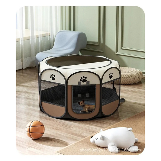 CORRAL PLEGABLE PARA PERROS Y GATOS DE TELA OXFORD CON CIERRE