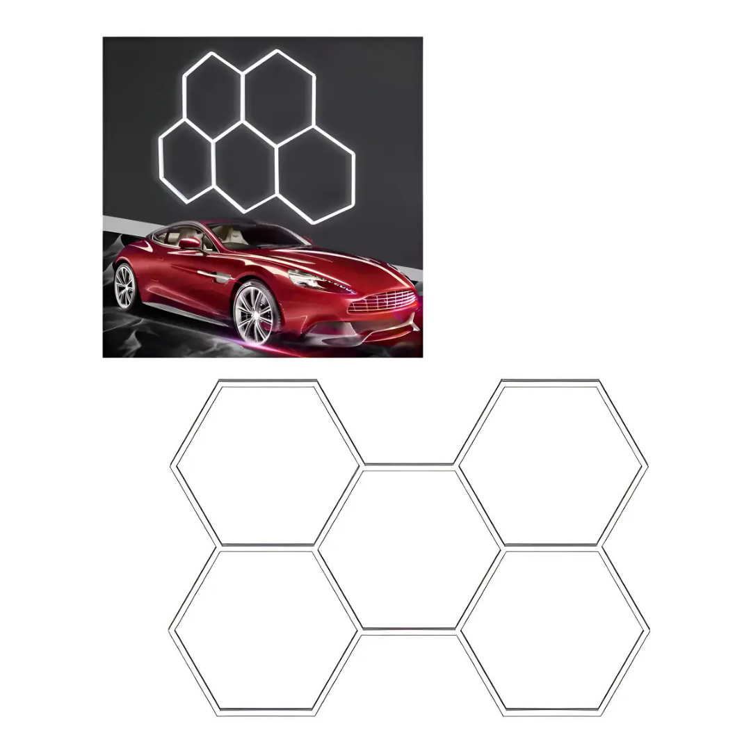 LÁMPARA LED TECHO HEXAGONAL PARA TALLERES Y BARBERÍAS