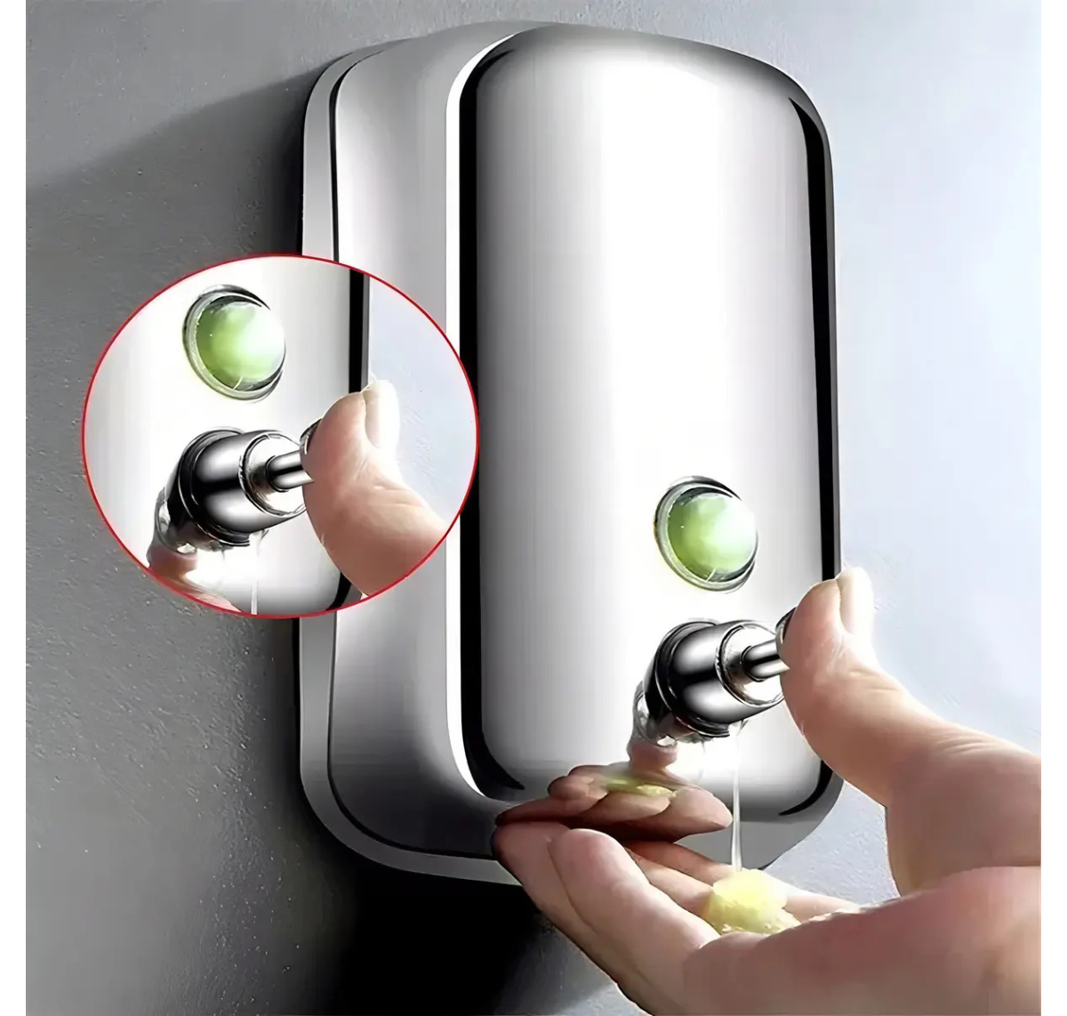 DISPENSADOR DE JABÓN ACERO INOXIDABLE 500ml PLATEADO