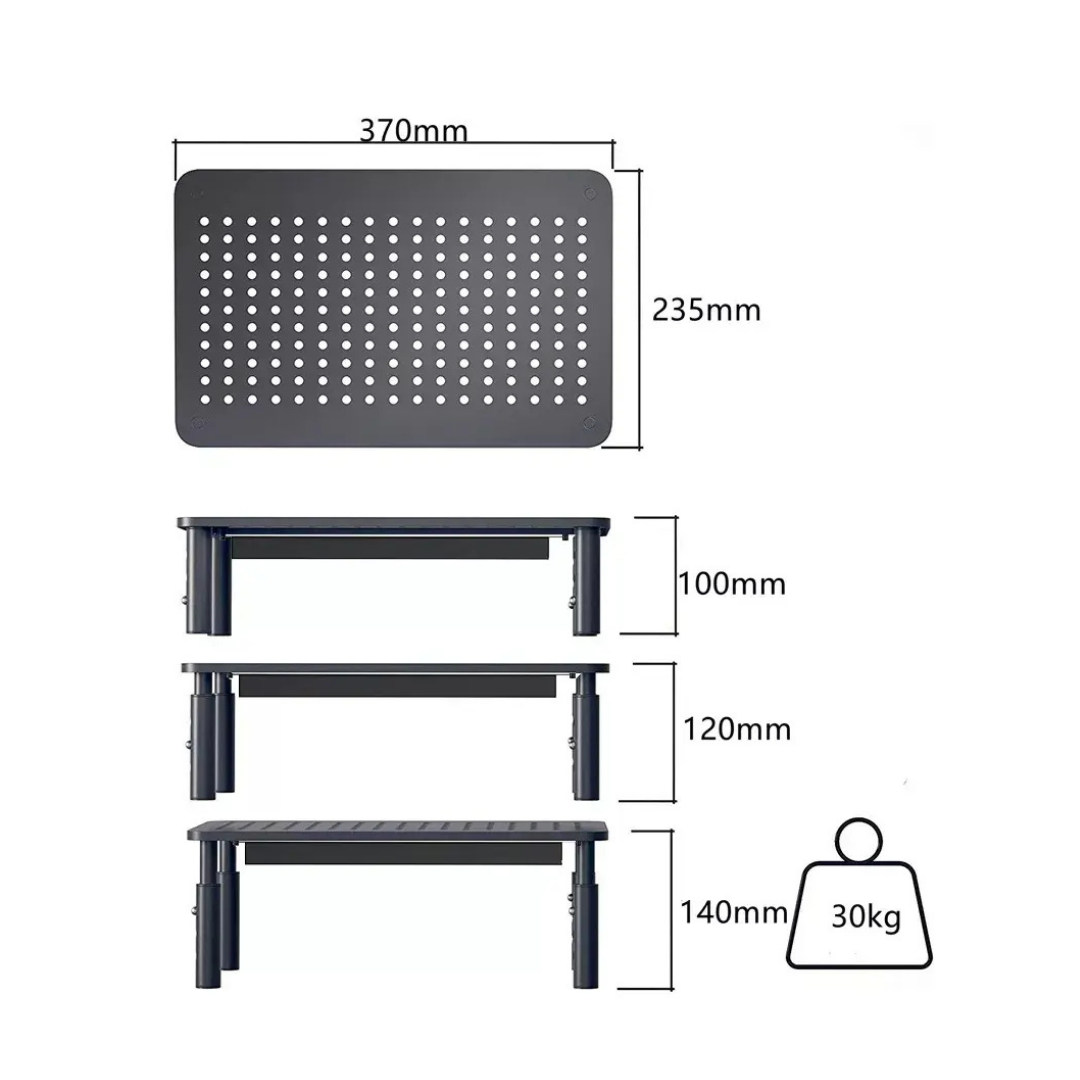 BASE SOPORTE MONITOR 3 ALTURAS AJUSTABLE PORTÁTIL PARA PC