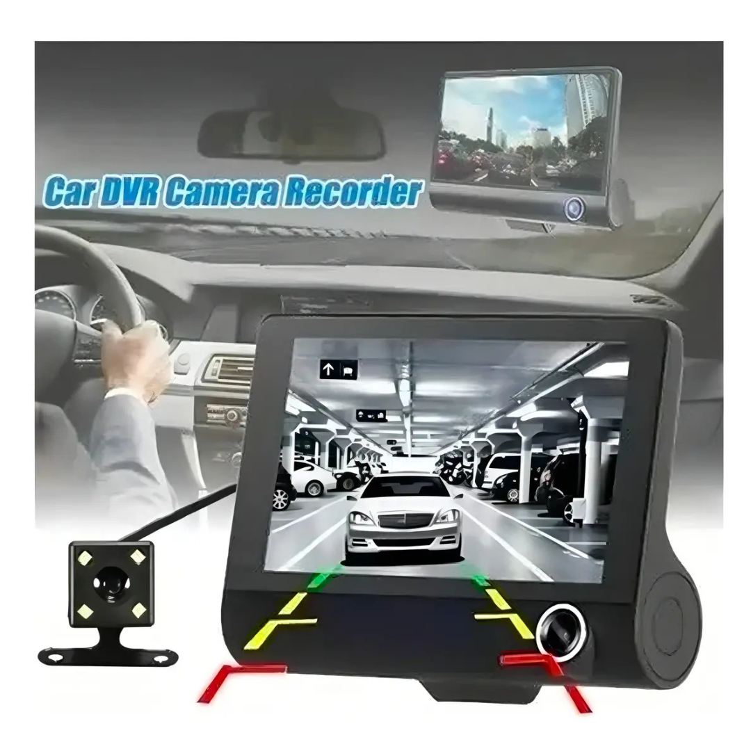 CÁMARA PARA AUTO 3 EN 1 FRONTAL, TRASERA Y TABLERO 1080P HD