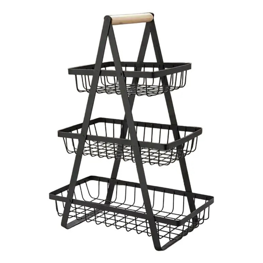 CESTA ORGANIZADORA MULTIUSOS 3 NIVELES -NEGRA