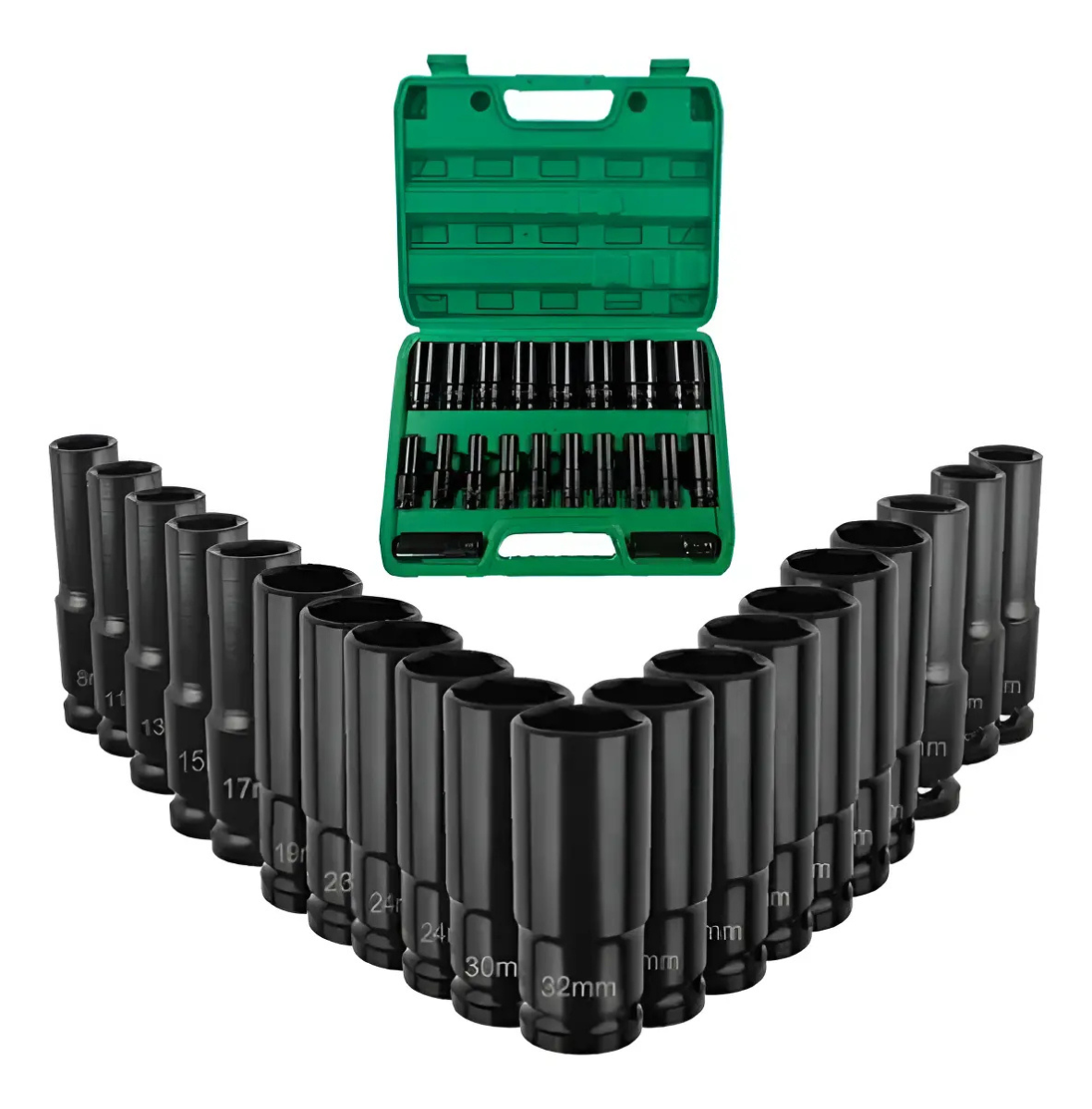 JUEGO DE DADOS Y LLAVES VASO 1/2" 20 PIEZAS MECÁNICA PROFESIONAL NEGRO