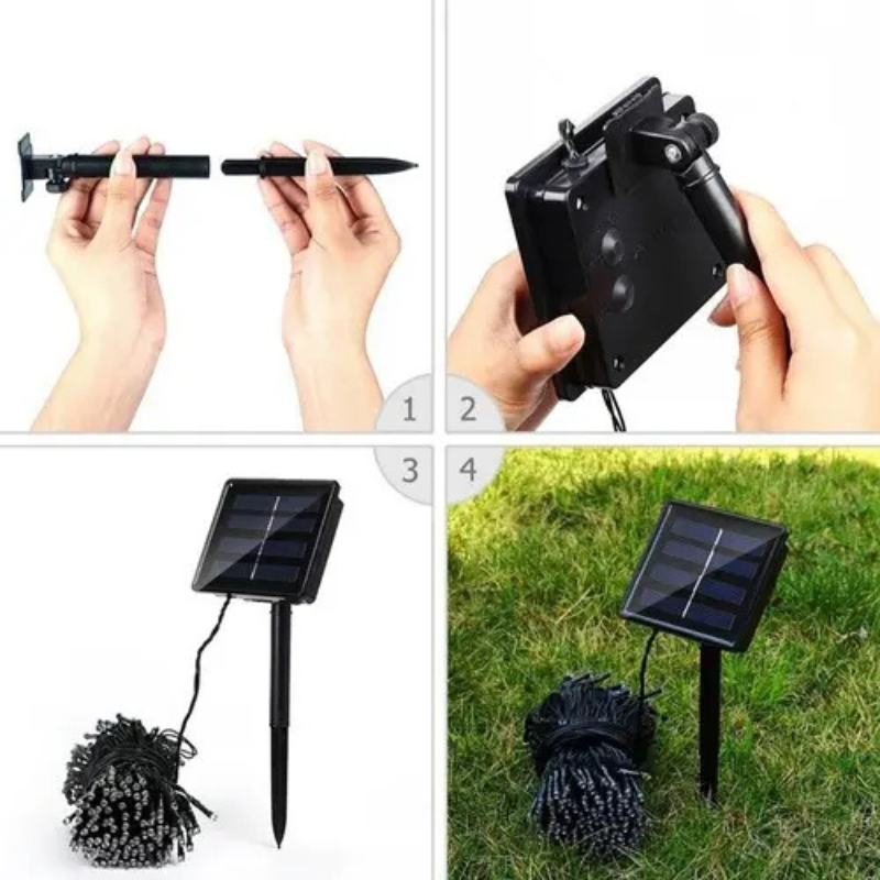 GUIRNALDA SOLAR 20 METROS 200 LUCES LED MUTICOLOR PARA FIESTAS PATRIAS