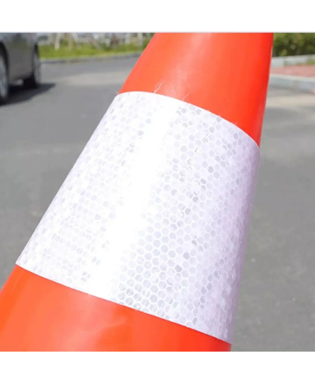 CONO DE TRÁFICO FLEXIBLE REFLECTANTE 45 CM CON FRANJA DE SEGURIDAD