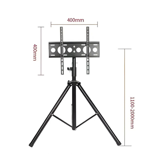 BASE TRÍPODE PEDESTAL TV 32 A 55 PULGADAS GIRATORIO 360° -NEGRO
