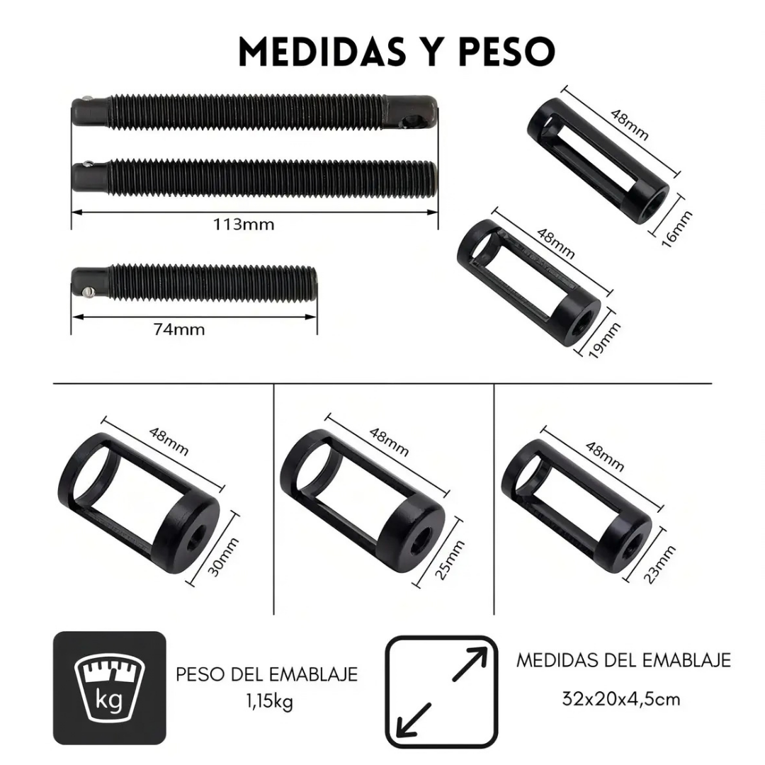 KIT EXTRACTOR DE VÁLVULAS AUTOMOTRIZ UNIVERSAL 10 PIEZAS