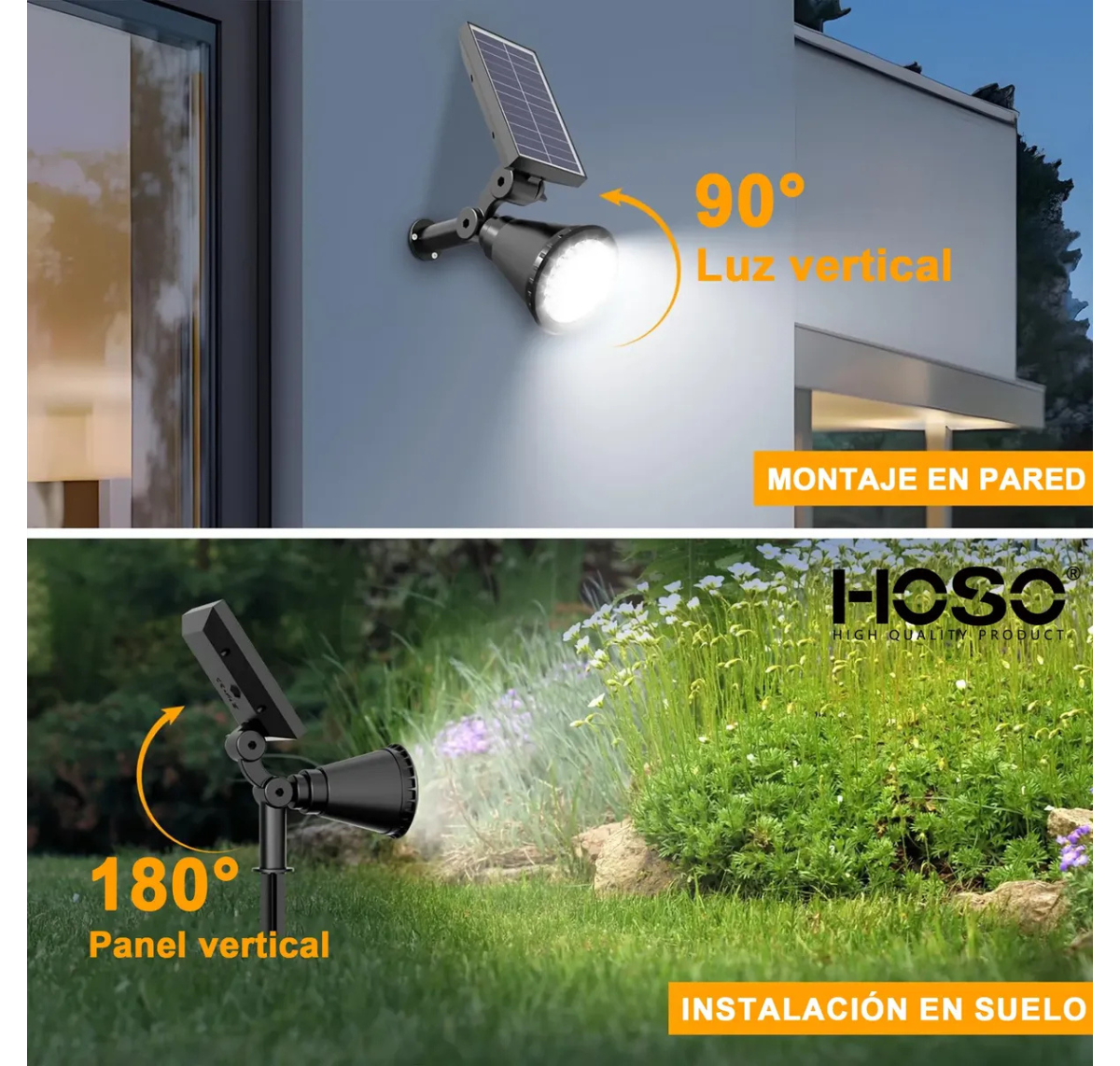 FOCO SOLAR LED RGB 2 EN 1 ESTACA Y COLGANTE PARA JARDÍN -IMPERMEABLE