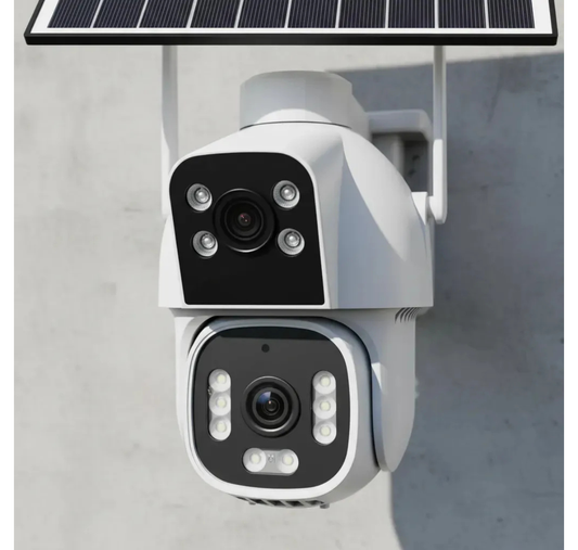 CÁMARA DE SEGURIDAD SOLAR WIFI 4G DOBLE LENTE + CHIP SIM