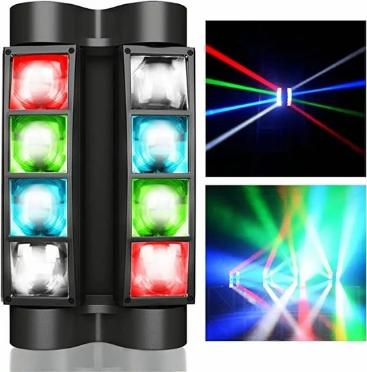 CABEZA MÓVIL LED SPIDER BEAM RGBW DMX 8X3W - LUZ DISCO PROFESIONAL