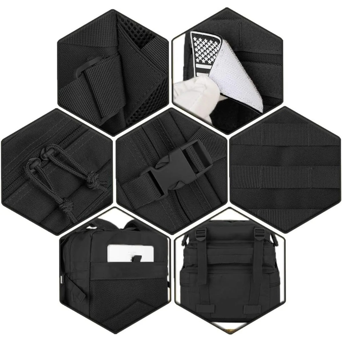 MOCHILA TÁCTICA MILITAR 50L IMPERMEABLE - MULTIUSO NEGRO