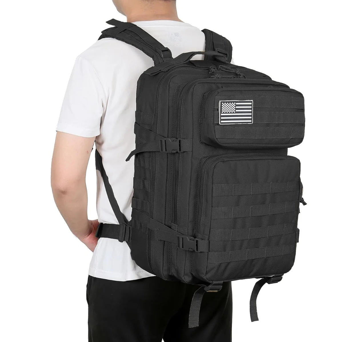 MOCHILA TÁCTICA MILITAR 50L IMPERMEABLE - MULTIUSO NEGRO