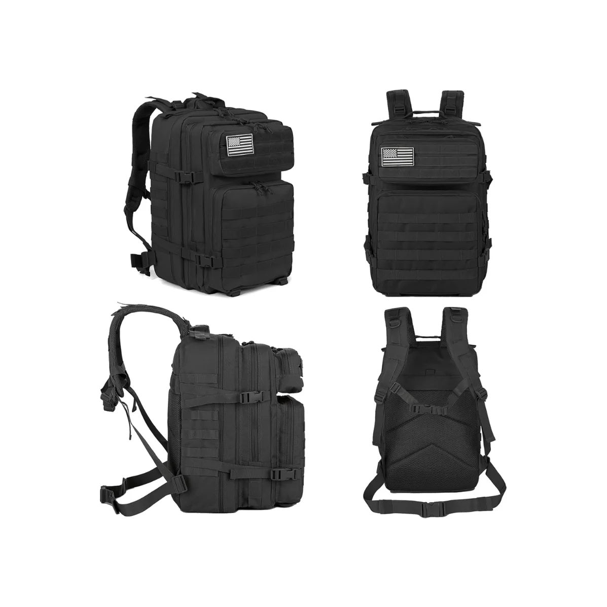 MOCHILA TÁCTICA MILITAR 50L IMPERMEABLE - MULTIUSO NEGRO