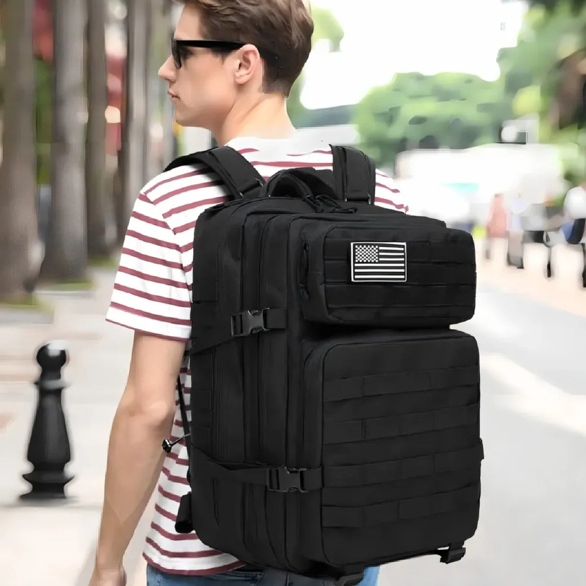 MOCHILA TÁCTICA MILITAR 50L IMPERMEABLE - MULTIUSO NEGRO