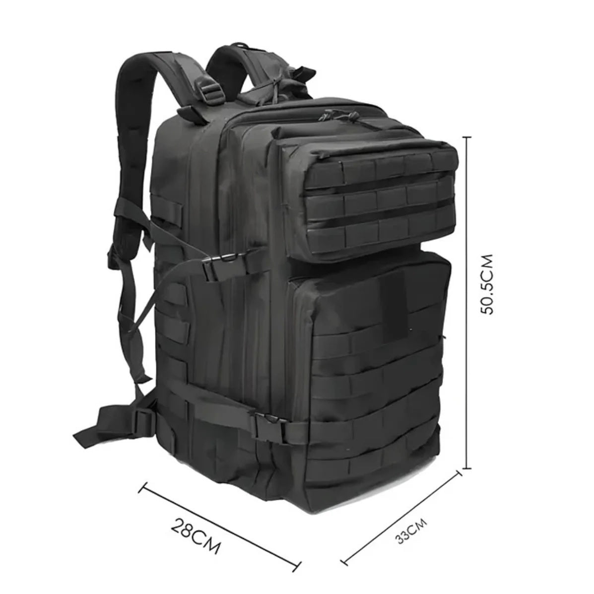 MOCHILA TÁCTICA MILITAR 50L IMPERMEABLE - MULTIUSO NEGRO