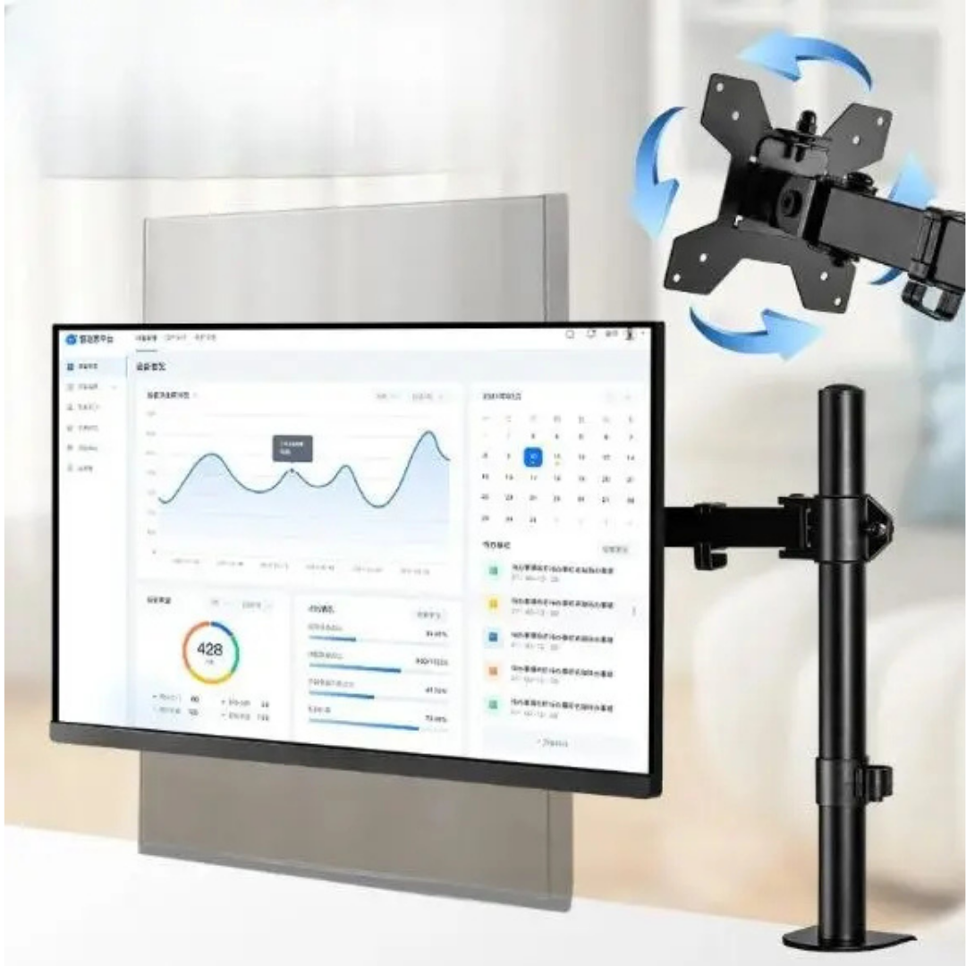 SOPORTE MONITOR ESCRITORIO BRAZO ARTICULADO NEGRO 15" A 30"