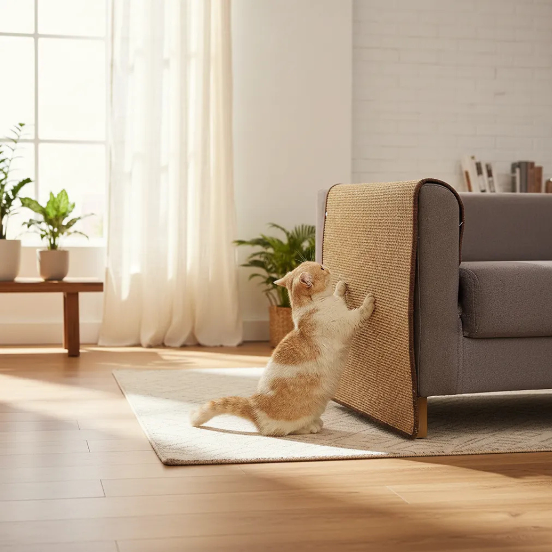 RASCADOR PARA GATO TIPO ALFOMBRA PARA SILLÓN Y MUEBLES CON 12 SUJETADORES