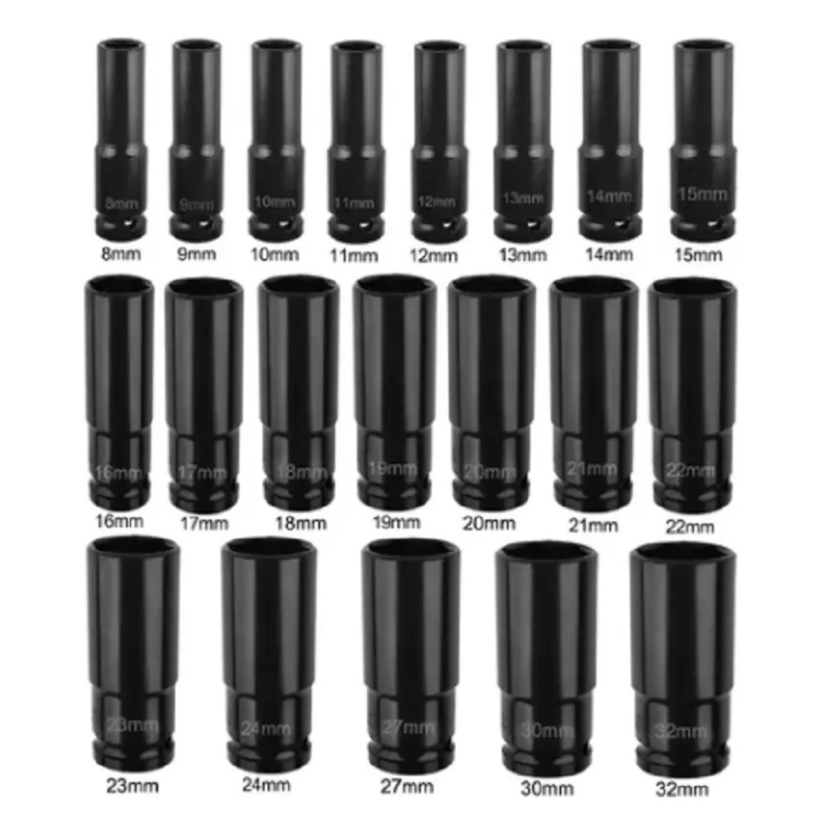 JUEGO DE DADOS Y LLAVES VASO 1/2" 20 PIEZAS MECÁNICA PROFESIONAL NEGRO