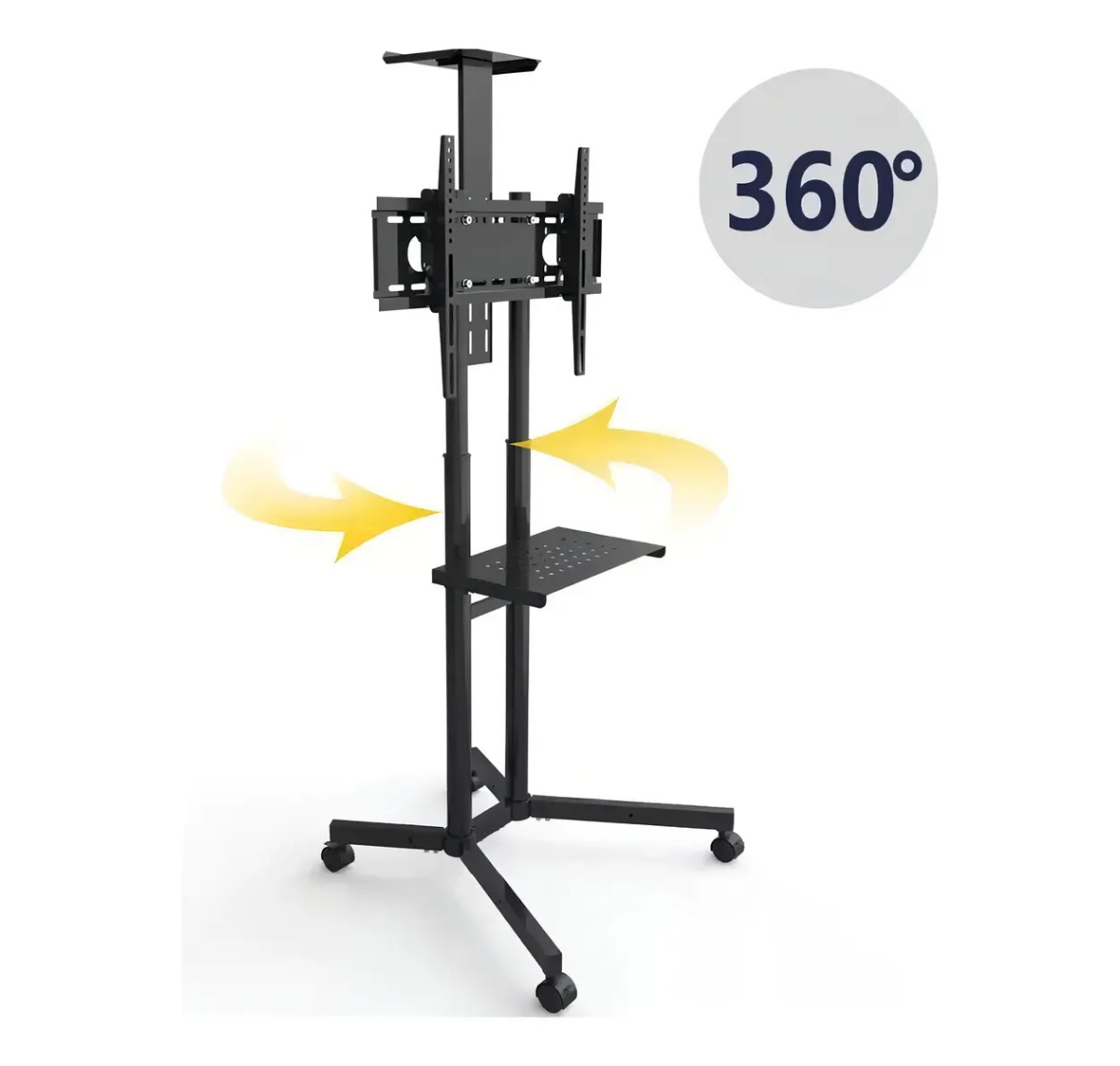 SOPORTE TV 32 A 65 PULG PEDESTAL MÓVIL CON RUEDAS HASTA 50KG NEGRO