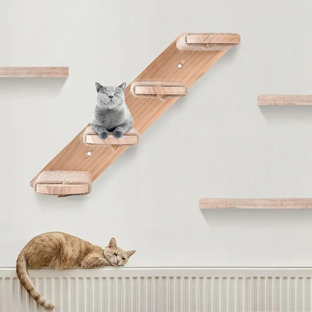 ESCALERA DE PARED PARA GATOS 4 PELDAÑOS GEIGE 50X19,5 Cm