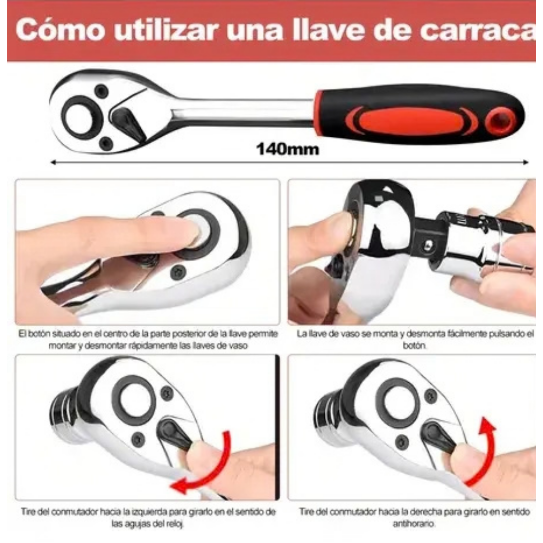 LLAVE TORQUE TORQUÍMETRO 1/2" 28-210 Nm + DADOS + EXTENSIÓN