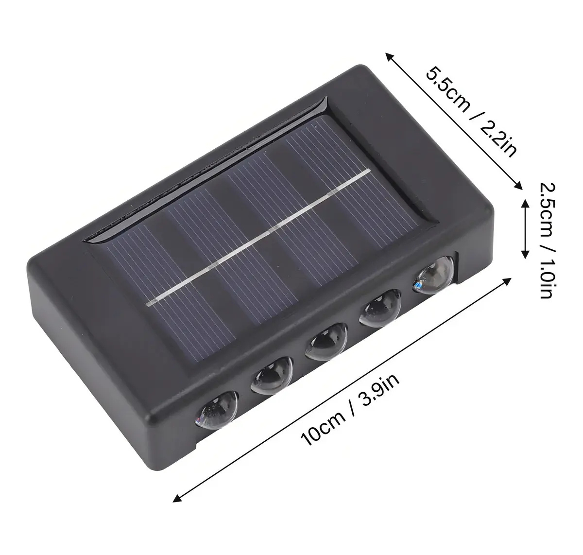 PACK 6 APLIQUES SOLARES LED LUZ CÁLIDA EXTERIOR IMPERMEABLE IP65