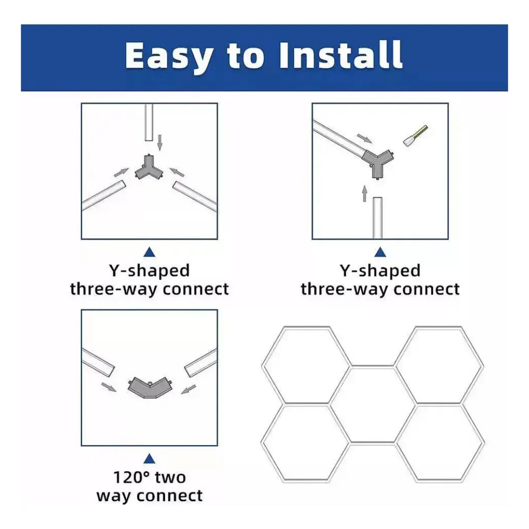 LÁMPARA LED TECHO HEXAGONAL PARA TALLERES Y BARBERÍAS