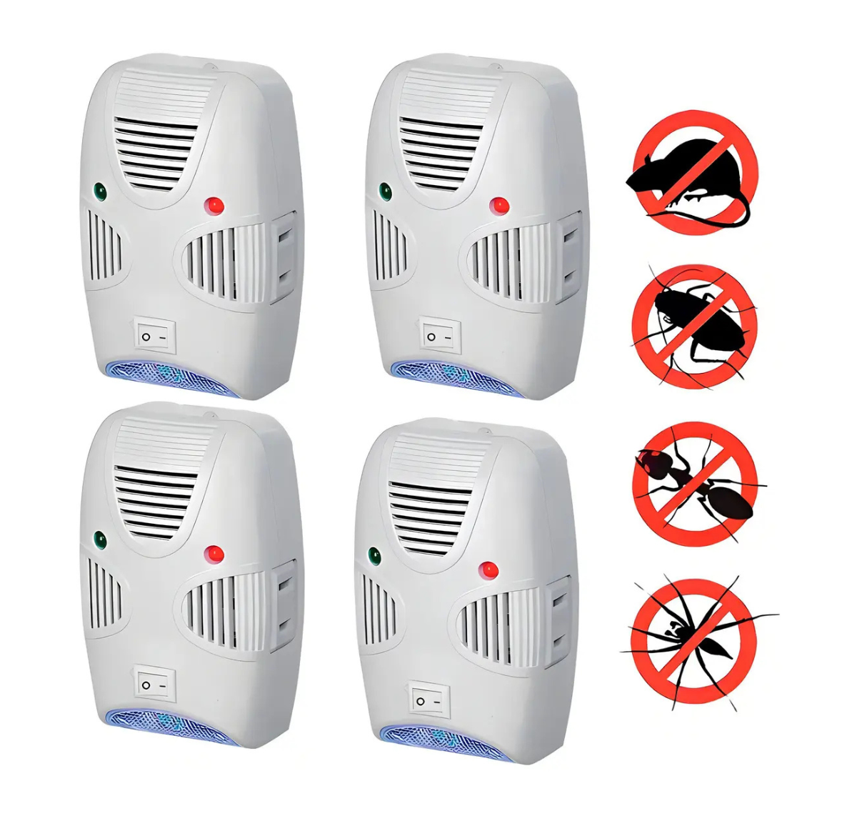 PACK DE 4 REPELENTES ULTRASÓNICOS DE PLAGAS RIOOEX
