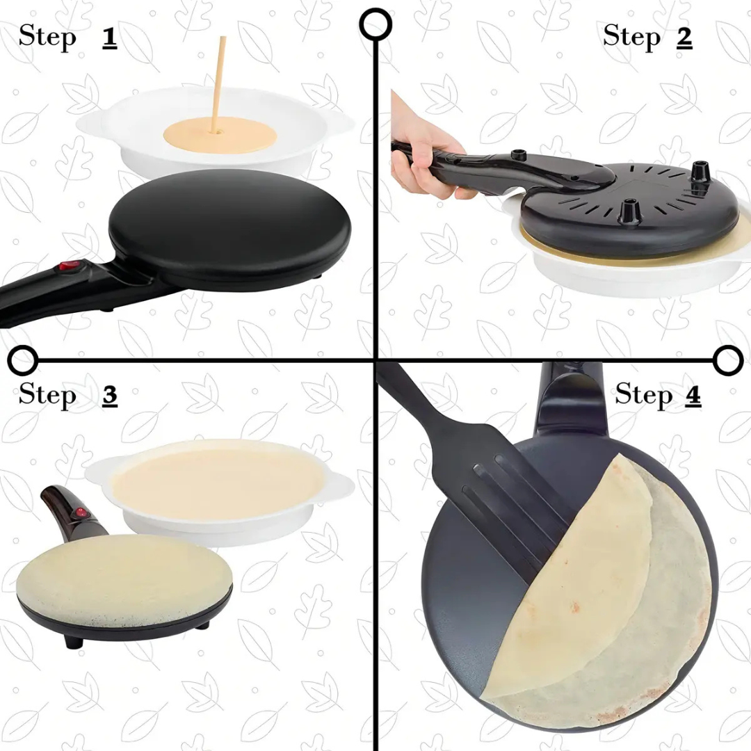 PANQUEQUERA ELÉCTRICA ANTIADHERENTE 20 CM PARA CREPES, PANQUEQUES Y TORTILLAS