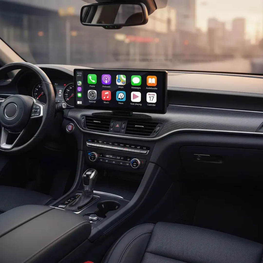 PANTALLA PORTÁTIL 10" CarPlay INALÁMBRICO CON CONTROL POR VOZ Y BLUETOOTH