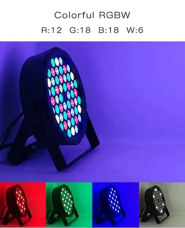 FOCO SLIM 54 LED RGBW LUCES DE FIESTA