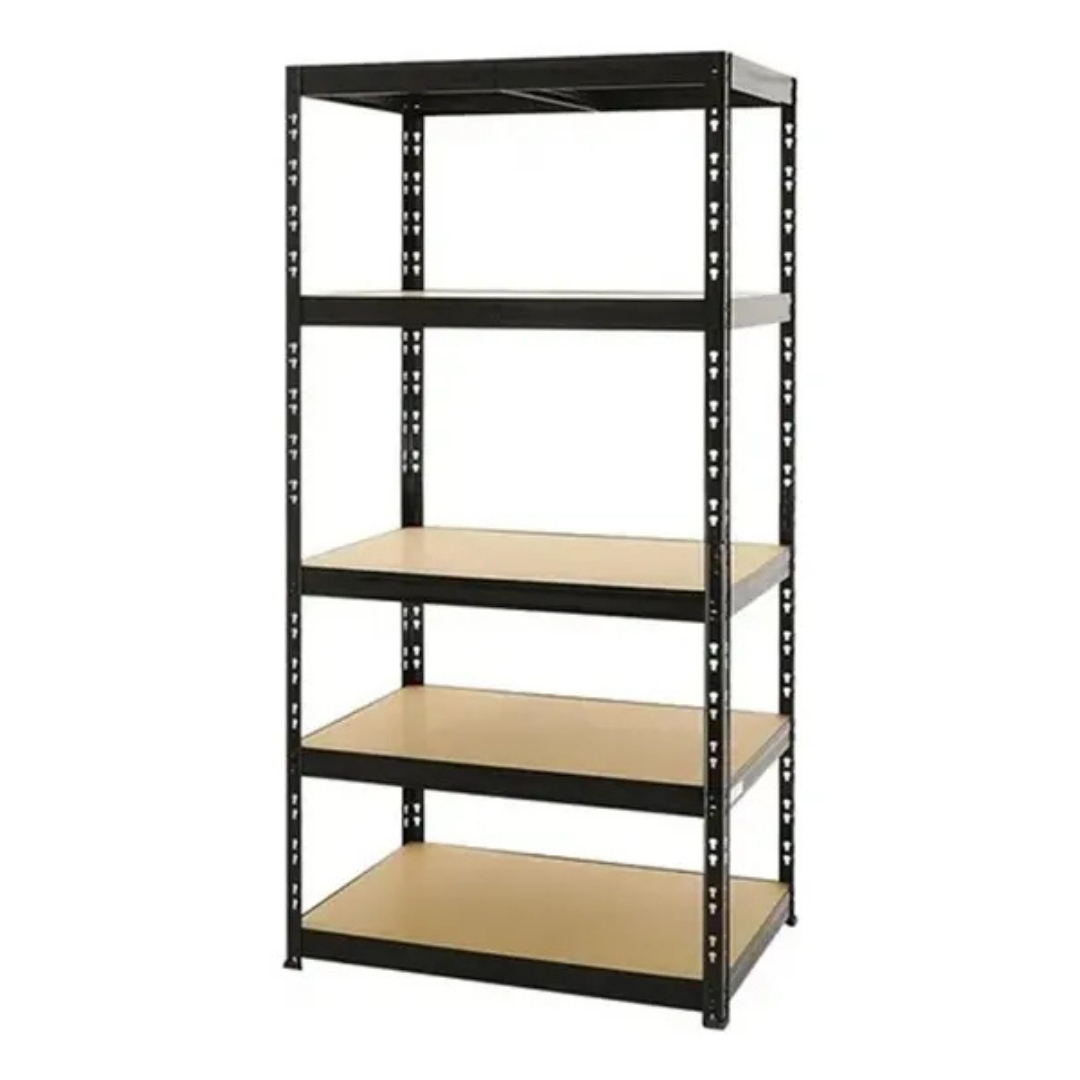 ESTANTE METÁLICO VERTICAL ACERO GALVANIZADO 5 REPISAS NEGRO 180X90X40CM