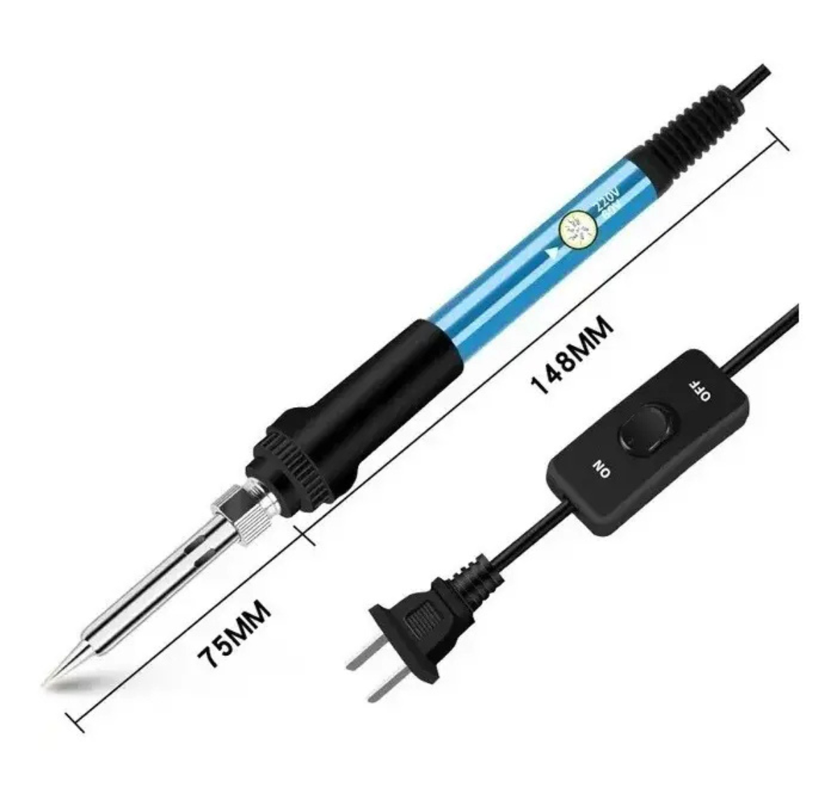 KIT TESTER DIGITAL Y CAUTÍN SOLDADOR 60W CON ACCESORIOS